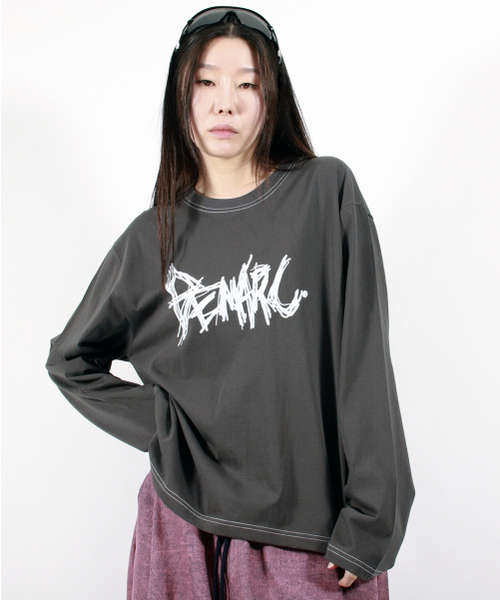 DEMARC(ドゥマーク)の「GRAFFITI LOGO TEXT BOXY LONG SLEEVE - Charcoal(Tシャツ/カットソー・レディース・その他・MEDIUM/LARGE)」の15枚目の写真