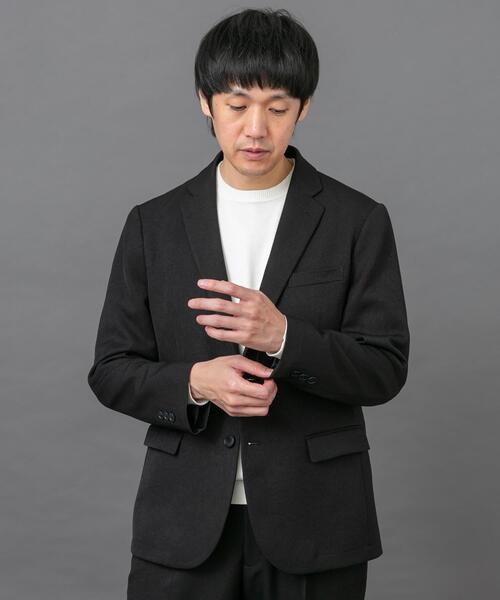 URBAN RESEARCH DOORS（アーバンリサーチドアーズ）の「LIFE STYLE TAILOR　ブラッシュドツイルストレッチジャケット（その他アウター・メンズ・カーキ/ブラック/グレー・LARGE/X-LARGE/MEDIUM/SMALL）」の2枚目の写真