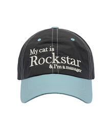 JOEGUSH（ジョーガッシュ）の「Rockstar cat Nylon cap (Charcoal/Sky Blue)（キャップ）」