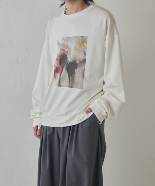 Lui's（ルイス）の「OUT OF FORCUS ロングスリーブTシャツ（スウェット・メンズ・ブラック系その他/ダークブルー/ネイビー/ホワイト系その他/ホワイト/ブラック・M/S）」の8枚目の写真