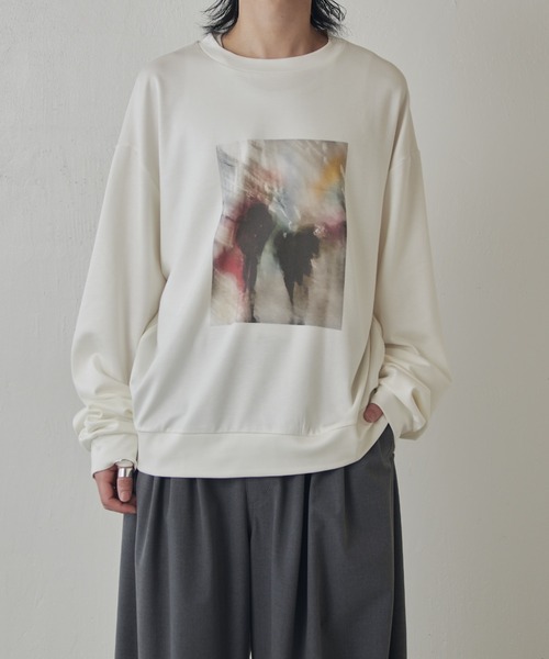 Lui's（ルイス）の「OUT OF FORCUS ロングスリーブTシャツ（スウェット・メンズ・ブラック系その他/ダークブルー/ネイビー/ホワイト系その他/ホワイト/ブラック・M/S）」の7枚目の写真