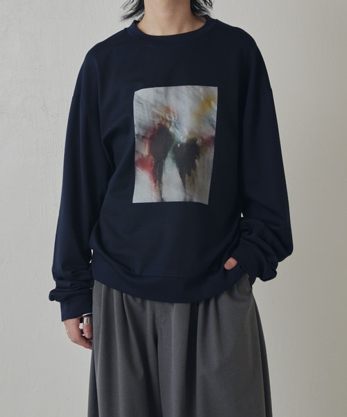 Lui's（ルイス）の「OUT OF FORCUS ロングスリーブTシャツ（スウェット・メンズ・ブラック系その他/ダークブルー/ネイビー/ホワイト系その他/ホワイト/ブラック・M/S）」の14枚目の写真