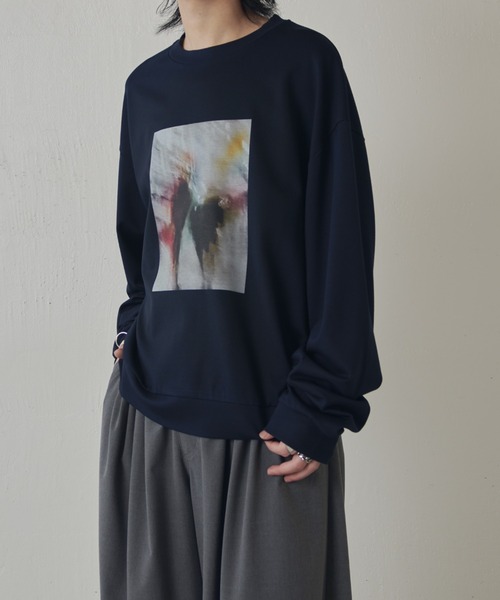 Lui's（ルイス）の「OUT OF FORCUS ロングスリーブTシャツ（スウェット・メンズ・ブラック系その他/ダークブルー/ネイビー/ホワイト系その他/ホワイト/ブラック・M/S）」の15枚目の写真