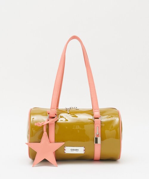 GRAIN（グレイン）の「【GRAIN/グレイン】スターチャーム付きエナメルロールボストンバッグ（ボストンバッグ・レディース・ブラウン/ネイビー/イエロー・FREE）」の11枚目の写真