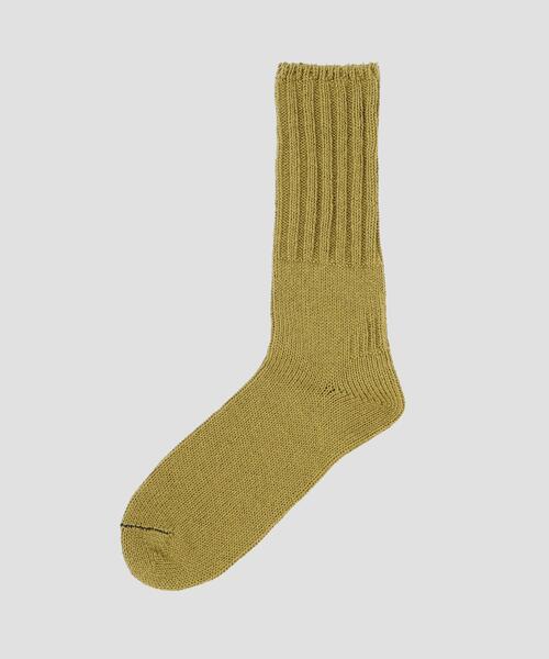 MHL.(エムエイチエル)の「RECYCLED COTTON RIB SOCKS(ソックス/靴下・メンズ・イエロー系その他/ブラウン/ホワイト・FREE)」の3枚目の写真