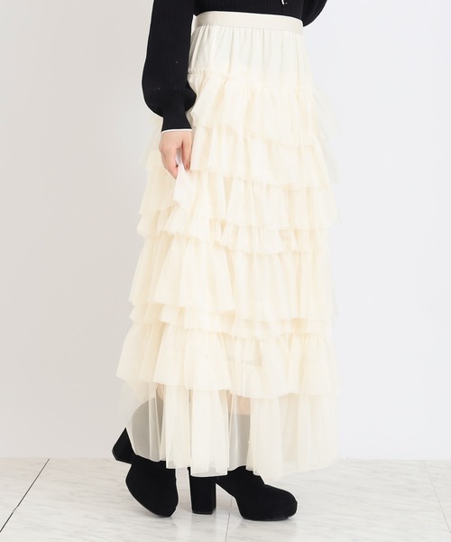 アリスアウアア　チュールスカート　ホワイト アリスアウアア チュールスカート ホワイト alice auaa レースチュール