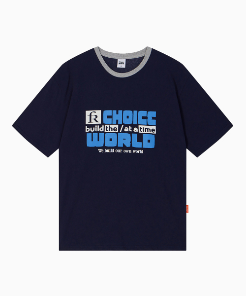FREEMARIO（フリーマリオ）の「アワーワールドTシャツ [ネイビー]（Tシャツ/カットソー・レディース・ネイビー・MEDIUM/LARGE）」の2枚目の写真