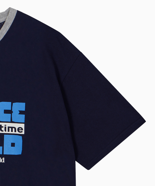 FREEMARIO（フリーマリオ）の「アワーワールドTシャツ [ネイビー]（Tシャツ/カットソー・レディース・ネイビー・MEDIUM/LARGE）」の5枚目の写真
