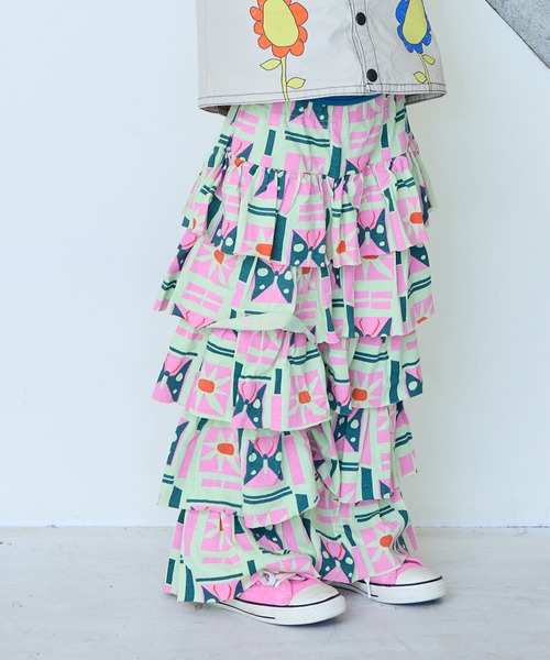MARKEY'S(マーキーズ)の「ソウガラDANDANフレアーパンツ(その他パンツ・キッズ・ホワイト系その他/ピンク系その他/マルチ・90/100/110/120/130/140/150)」の3枚目の写真