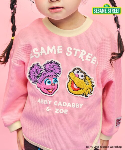 SESAME STREET(セサミストリート)の「セサミストリート ワッフルモチーフTシャツ(Tシャツ/カットソー・キッズ・ピンク/レインボー・80/90/100/110/120/130/140)」の19枚目の写真