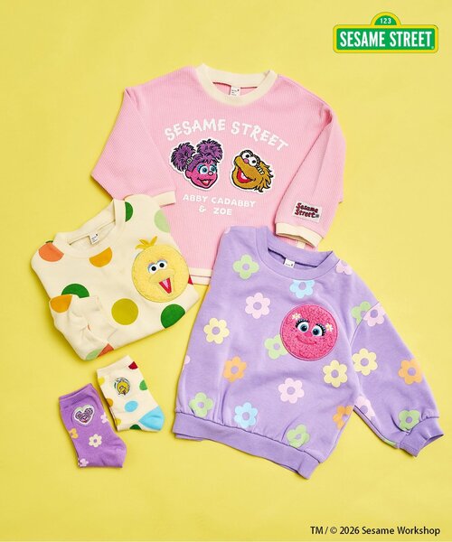 SESAME STREET(セサミストリート)の「セサミストリート ワッフルモチーフTシャツ(Tシャツ/カットソー・キッズ・ピンク/レインボー・80/90/100/110/120/130/140)」の14枚目の写真