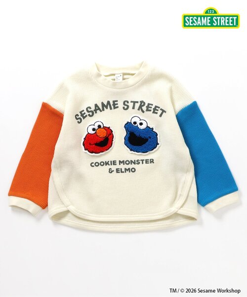 SESAME STREET(セサミストリート)の「セサミストリート ワッフルモチーフTシャツ(Tシャツ/カットソー・キッズ・ピンク/レインボー・80/90/100/110/120/130/140)」の10枚目の写真