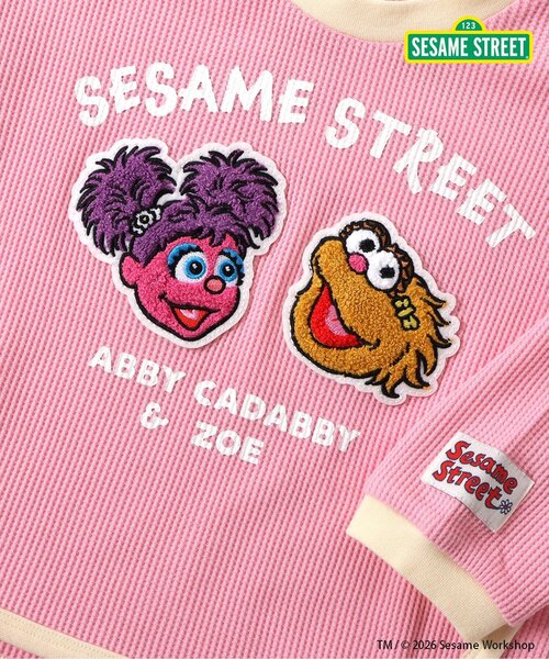 SESAME STREET(セサミストリート)の「セサミストリート ワッフルモチーフTシャツ(Tシャツ/カットソー・キッズ・ピンク/レインボー・80/90/100/110/120/130/140)」の7枚目の写真