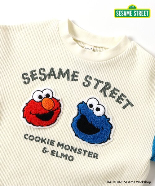 SESAME STREET(セサミストリート)の「セサミストリート ワッフルモチーフTシャツ(Tシャツ/カットソー・キッズ・ピンク/レインボー・80/90/100/110/120/130/140)」の6枚目の写真