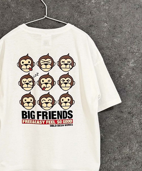 その他セレクト（ソノタセレクト）の「【UITTG】ウイッグ オーバーサイズ プリント Tシャツ（Tシャツ/カットソー・キッズ・ネイビー/ベージュ/グレー系その他/杢グレー/オフホワイト/チャコール/ホワイト系その他/ダークグリーン・150/120/110/140/130/160）」の2枚目の写真