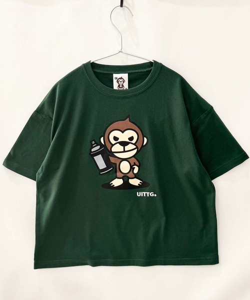 その他セレクト（ソノタセレクト）の「【UITTG】ウイッグ オーバーサイズ プリント Tシャツ（Tシャツ/カットソー・キッズ・ネイビー/ベージュ/グレー系その他/杢グレー/オフホワイト/チャコール/ホワイト系その他/ダークグリーン・150/120/110/140/130/160）」の10枚目の写真