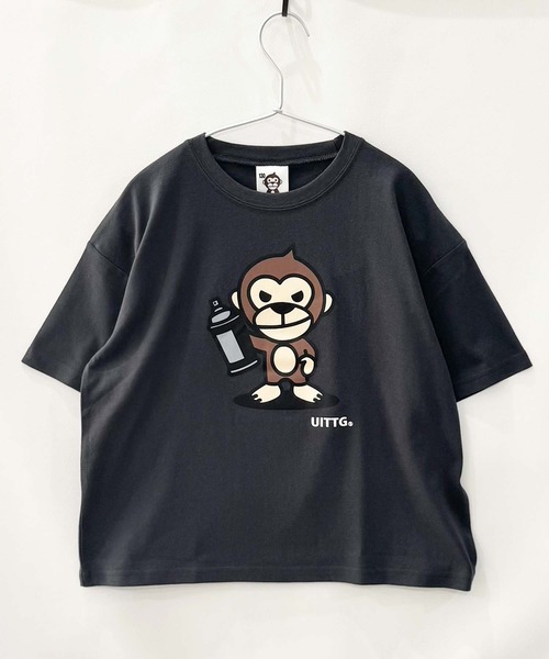その他セレクト（ソノタセレクト）の「【UITTG】ウイッグ オーバーサイズ プリント Tシャツ（Tシャツ/カットソー・キッズ・ネイビー/ベージュ/グレー系その他/杢グレー/オフホワイト/チャコール/ホワイト系その他/ダークグリーン・150/120/110/140/130/160）」の11枚目の写真