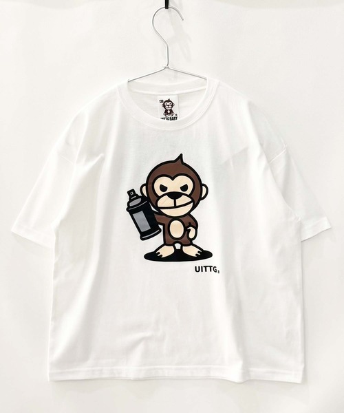 その他セレクト（ソノタセレクト）の「【UITTG】ウイッグ オーバーサイズ プリント Tシャツ（Tシャツ/カットソー・キッズ・ネイビー/ベージュ/グレー系その他/杢グレー/オフホワイト/チャコール/ホワイト系その他/ダークグリーン・150/120/110/140/130/160）」の16枚目の写真