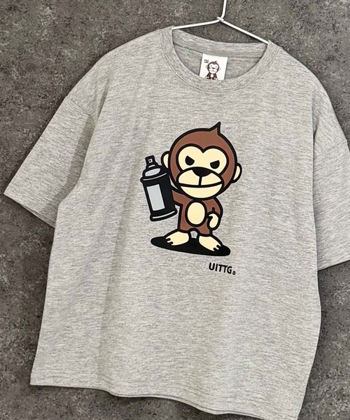 その他セレクト（ソノタセレクト）の「【UITTG】ウイッグ オーバーサイズ プリント Tシャツ（Tシャツ/カットソー・キッズ・ネイビー/ベージュ/グレー系その他/杢グレー/オフホワイト/チャコール/ホワイト系その他/ダークグリーン・150/120/110/140/130/160）」の17枚目の写真