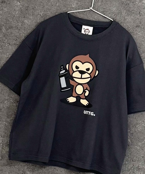 その他セレクト（ソノタセレクト）の「【UITTG】ウイッグ オーバーサイズ プリント Tシャツ（Tシャツ/カットソー・キッズ・ネイビー/ベージュ/グレー系その他/杢グレー/オフホワイト/チャコール/ホワイト系その他/ダークグリーン・150/120/110/140/130/160）」の19枚目の写真