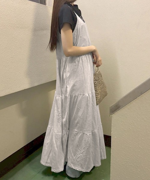 PRIVATE BEACH(プライベートビーチ)の「ティアードキャミソールロングワンピース(ワンピース・レディース・ブラウン/グレー/ブラック・FREE)」の12枚目の写真