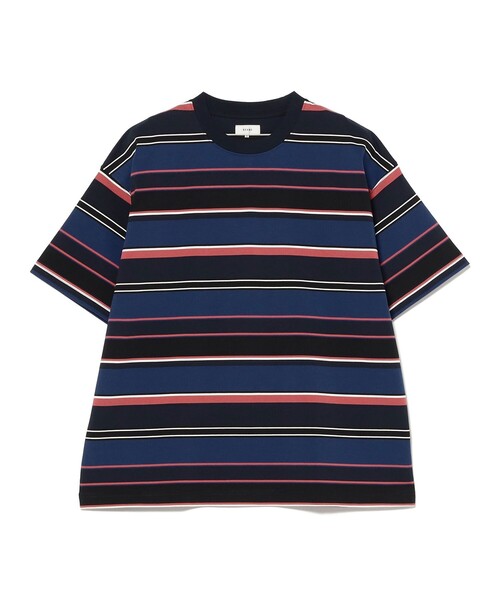 BEAMS(ビームス)の「マルチ ボーダー Tシャツ 【ワイドフィット】(Tシャツ/カットソー・メンズ・ネイビー/オレンジ/ライトグレー・L/M/S/XL)」の3枚目の写真