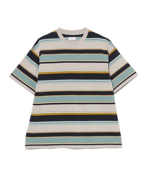 BEAMS(ビームス)の「マルチ ボーダー Tシャツ 【ワイドフィット】(Tシャツ/カットソー・メンズ・ネイビー/オレンジ/ライトグレー・L/M/S/XL)」の2枚目の写真