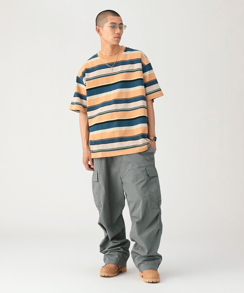 BEAMS(ビームス)の「マルチ ボーダー Tシャツ 【ワイドフィット】(Tシャツ/カットソー・メンズ・ネイビー/オレンジ/ライトグレー・L/M/S/XL)」の11枚目の写真