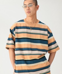 マルチ ボーダー Tシャツ 【ワイドフィット】