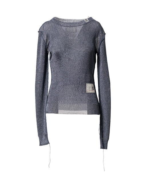 Maison MIHARA YASUHIRO(メゾンミハラヤスヒロ)の「Inside-Out Glitter Knit Sweater(ニット/セーター・レディース・ブルー/ピンク・40/38/36)」の2枚目の写真