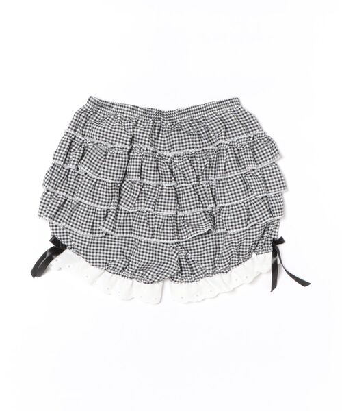 WEGO(ウィゴー)の「WEGO/リボン付きレースフリルパンツ/スカートパンツ(その他パンツ・レディース・ブラック/ブラック系その他2/ホワイト・SMALL/MEDIUM)」の4枚目の写真