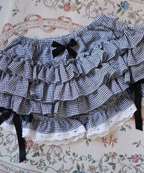 WEGO(ウィゴー)の「WEGO/リボン付きレースフリルパンツ/スカートパンツ(その他パンツ・レディース・ブラック/ブラック系その他2/ホワイト・SMALL/MEDIUM)」の18枚目の写真