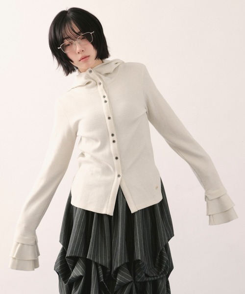loin nuit（ロワンニュイ）の「glitter waffle hoodie / グリッターワッフルフーディー（Tシャツ/カットソー・レディース・アイボリー/グレー/ピンク・FREE）」の12枚目の写真