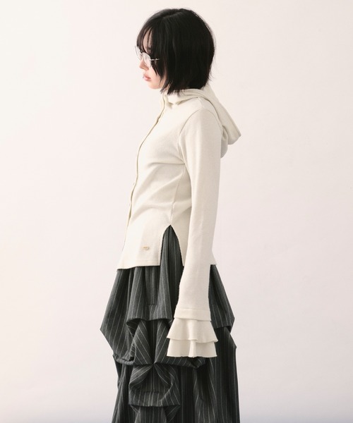 loin nuit（ロワンニュイ）の「glitter waffle hoodie / グリッターワッフルフーディー（Tシャツ/カットソー・レディース・アイボリー/グレー/ピンク・FREE）」の13枚目の写真