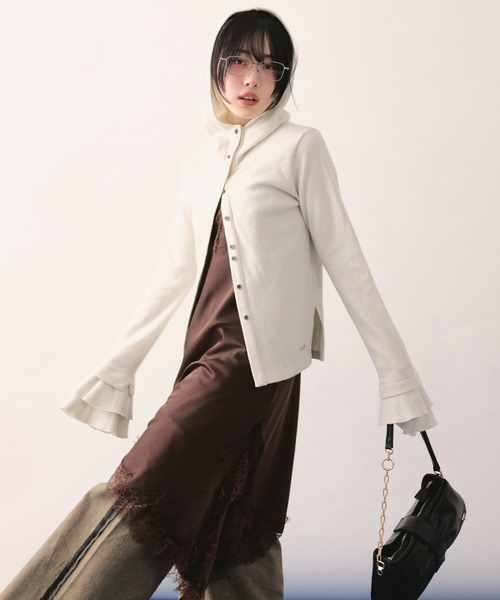 loin nuit（ロワンニュイ）の「glitter waffle hoodie / グリッターワッフルフーディー（Tシャツ/カットソー・レディース・アイボリー/グレー/ピンク・FREE）」の21枚目の写真