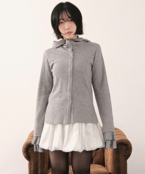 loin nuit（ロワンニュイ）の「glitter waffle hoodie / グリッターワッフルフーディー（Tシャツ/カットソー・レディース・アイボリー/グレー/ピンク・FREE）」の22枚目の写真