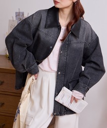 MONO-MART（モノマート）の「【anyway.シリーズ】配色襟デニムファティーグ（洗える）ジャケット〈セットアップ対応〉（デニムジャケット）」