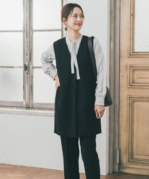 URBAN RESEARCH DOORS(アーバンリサーチドアーズ)の「ロングジレベスト(ベスト・レディース・ブラック・FREE)」の1枚目の写真