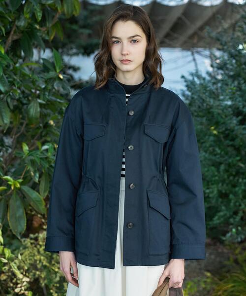 DRESSTERIOR(ドレステリア)の「【ウォッシャブル】コンパクトコットンミリタリーブルゾン(ブルゾン・レディース・ネイビー/オリーブ・34/36/38)」の1枚目の写真