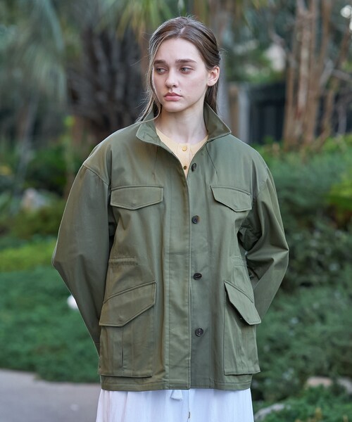 DRESSTERIOR(ドレステリア)の「【ウォッシャブル】コンパクトコットンミリタリーブルゾン(ブルゾン・レディース・ネイビー/オリーブ・34/36/38)」の4枚目の写真