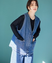 studio CLIP | ZIPデニムベスト《CLIP denim》(ベスト)