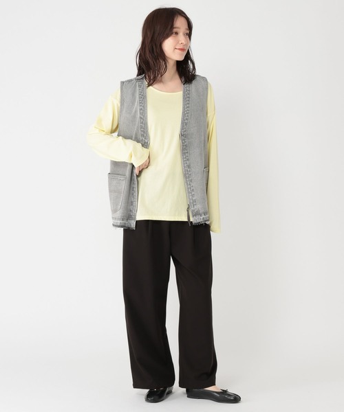 studio CLIP（スタディオクリップ）の「ZIPデニムベスト《CLIP denim》（ベスト・レディース・ライトグレー/ブルー系その他・FREE）」の8枚目の写真