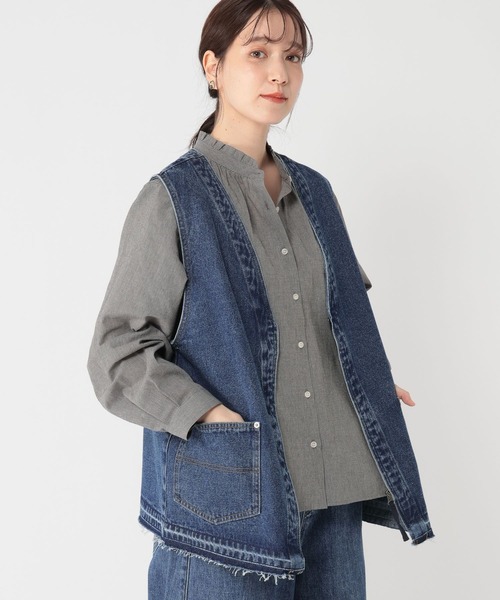 studio CLIP（スタディオクリップ）の「ZIPデニムベスト《CLIP denim》（ベスト・レディース・ライトグレー/ブルー系その他・FREE）」の21枚目の写真
