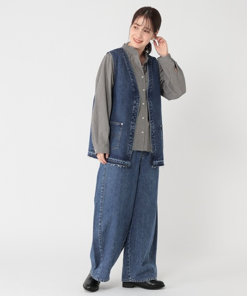 studio CLIP（スタディオクリップ）の「ZIPデニムベスト《CLIP denim》（ベスト・レディース・ライトグレー/ブルー系その他・FREE）」の22枚目の写真