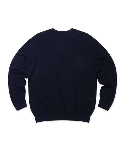 PRODESHIRT（プロデシャツ）の「オーガニックピケクルーネックニット（ネイビー）（ニット/セーター・メンズ・その他・M/L/XL）」の3枚目の写真