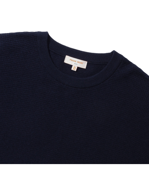 PRODESHIRT（プロデシャツ）の「オーガニックピケクルーネックニット（ネイビー）（ニット/セーター・メンズ・その他・M/L/XL）」の4枚目の写真