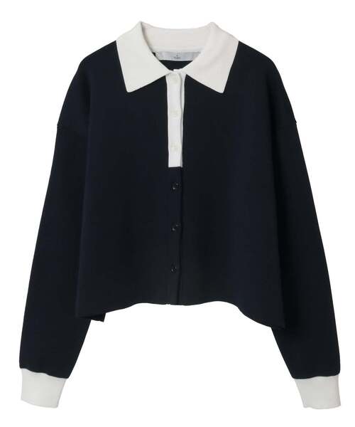 Tiara(ティアラ)の「バイカラーポロニットカーディガン(ニット/セーター・レディース・ベージュ×ブラック/ネイビー×ホワイト・FREE)」の18枚目の写真