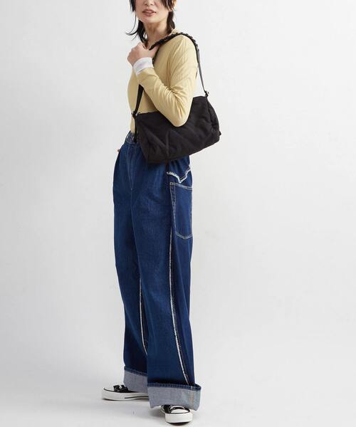 CONVERSE TOKYO（コンバーストウキョウ）の「DENIM SWITCHING WIDE PANTS（デニムパンツ・レディース・インディゴブルー/ブラック・MEDIUM/SMALL）」の9枚目の写真
