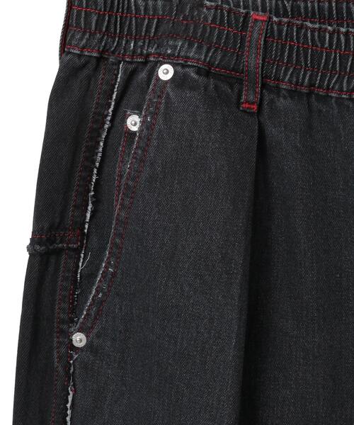 CONVERSE TOKYO（コンバーストウキョウ）の「DENIM SWITCHING WIDE PANTS（デニムパンツ・レディース・インディゴブルー/ブラック・MEDIUM/SMALL）」の17枚目の写真