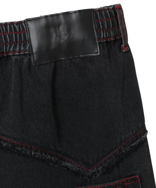 CONVERSE TOKYO（コンバーストウキョウ）の「DENIM SWITCHING WIDE PANTS（デニムパンツ・レディース・インディゴブルー/ブラック・MEDIUM/SMALL）」の18枚目の写真